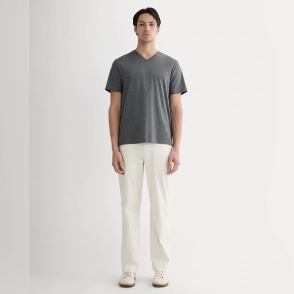Everlane Men's Charcoal Gray The Essential Organic V-Neck Tee Size Large - Picture 3 of 12